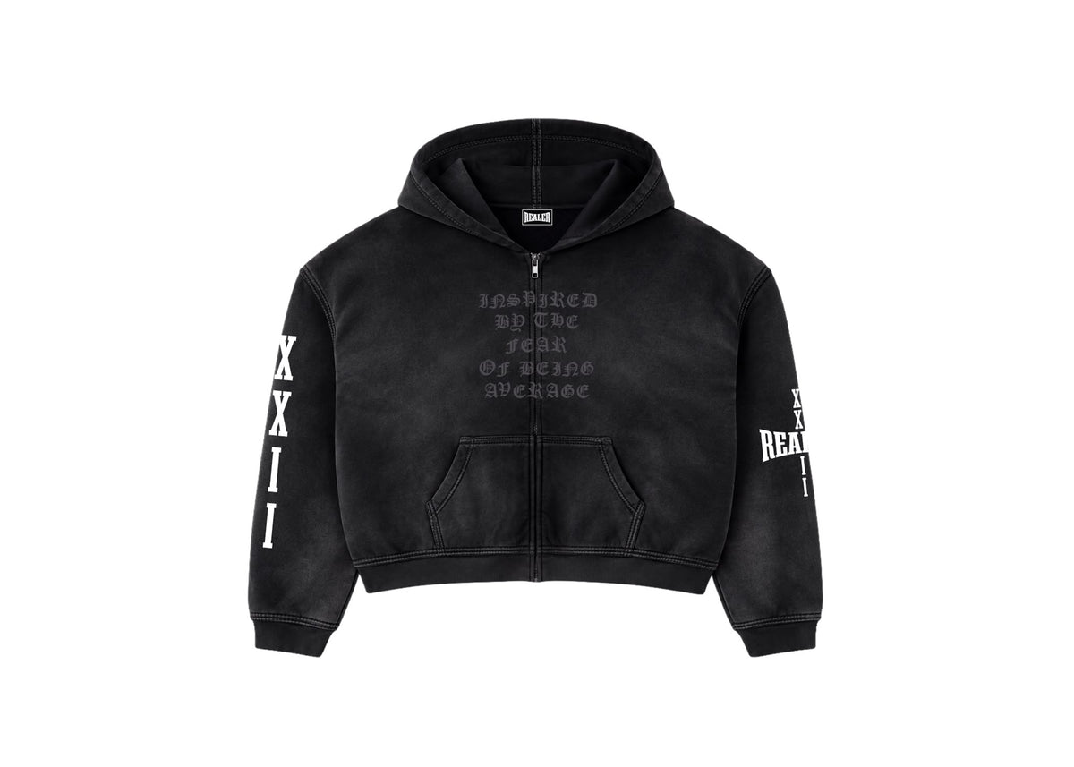 REALER XXII BLACK ZIP UP